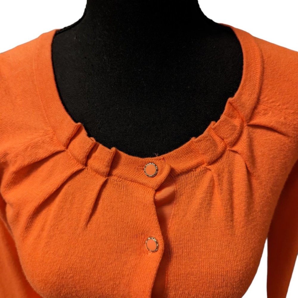 New York and Company Orange Long Sleeve Cardigan Size: XS - Picture 6 of 10